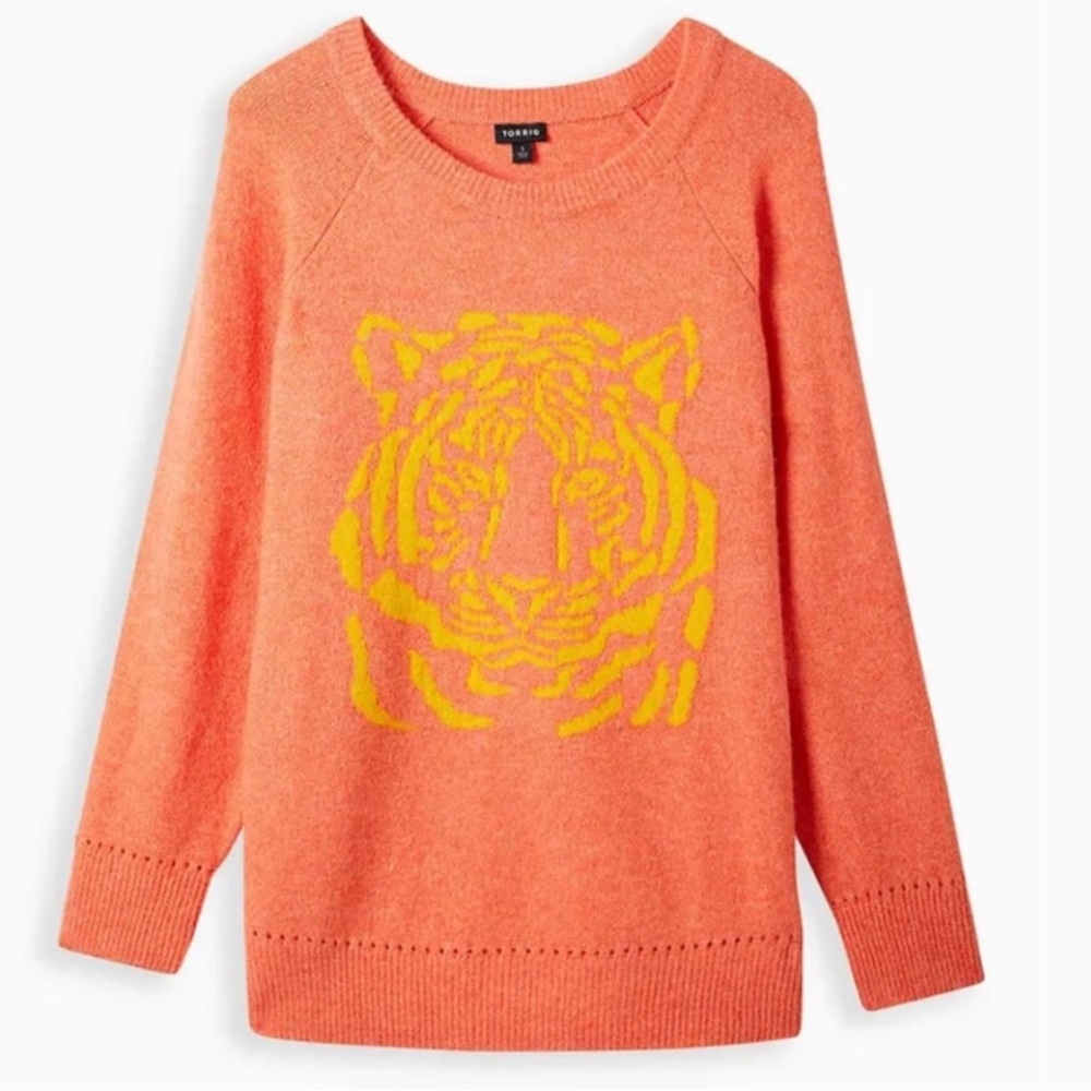 Torrid Crew Neck Raglan Pullover Sweater
Coral Tiger